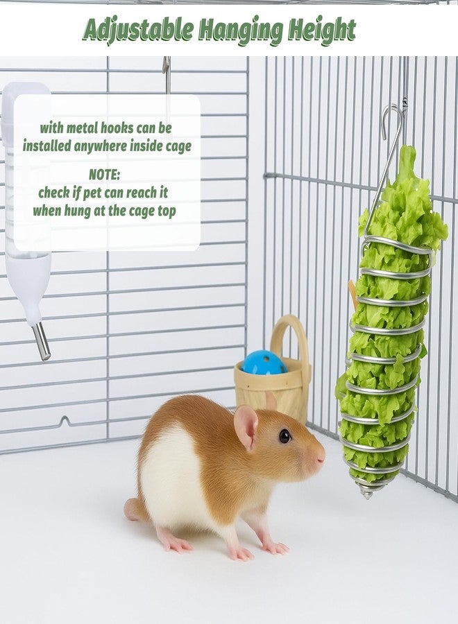 Hpmjz 2Pcs Rat Enrichment Toys Stainless Steel Bird Food Holder Rat Parrot Foraging Toy Hanging Rodent Toy Fruit Vegetable Holder Puzzle Toy Slow Feeder Parakeet Foraging Mice Cage Accessories - Image 5